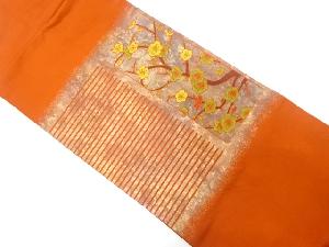 短冊に枝梅模様織り出し　名古屋帯